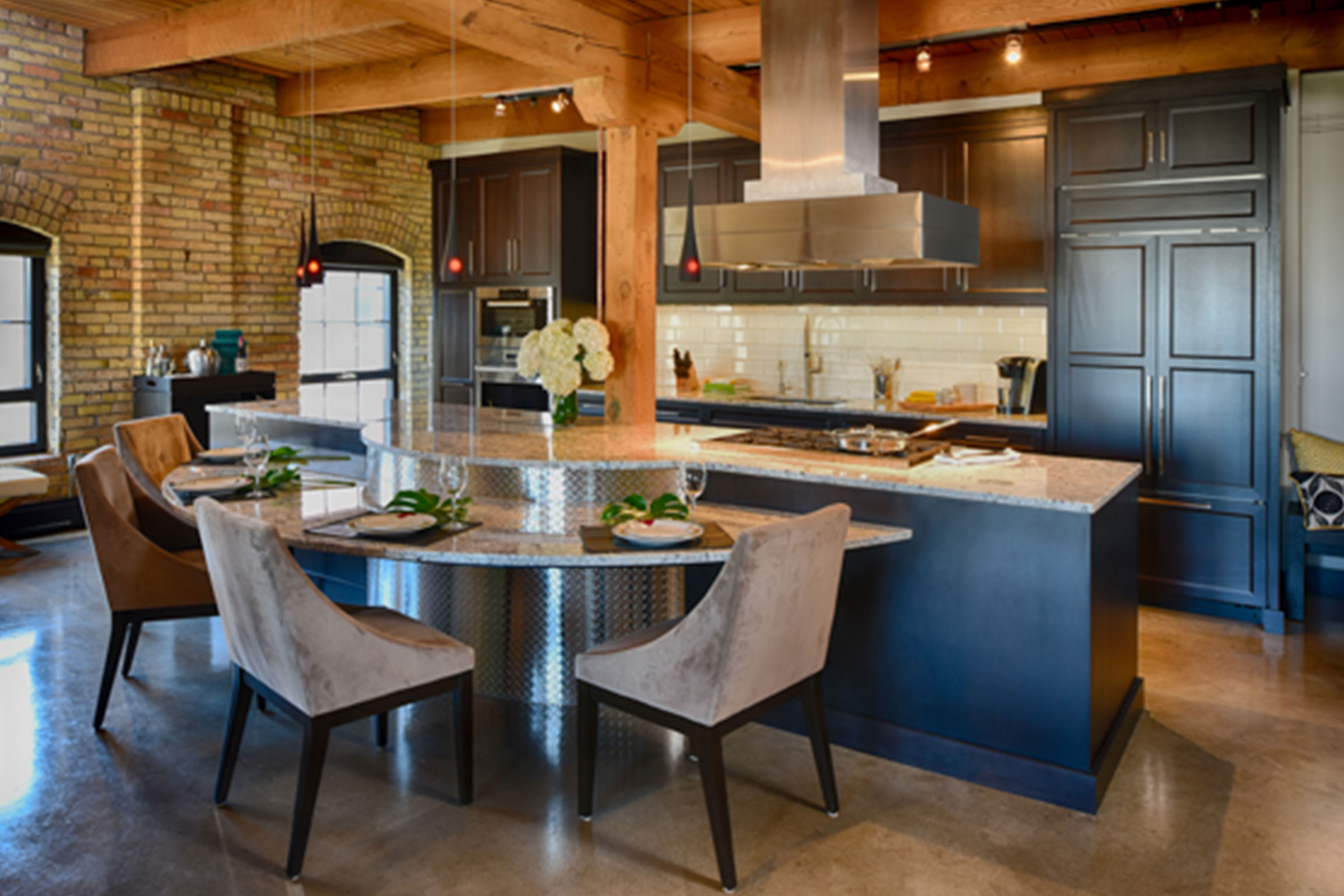 Industrial Rustic Loft Kitchen After Photo Industrial Rustic Loft Kitchen