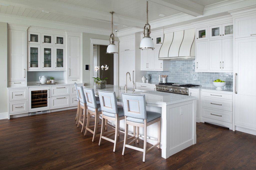 Large White Kitchen in an East Coast Style Home