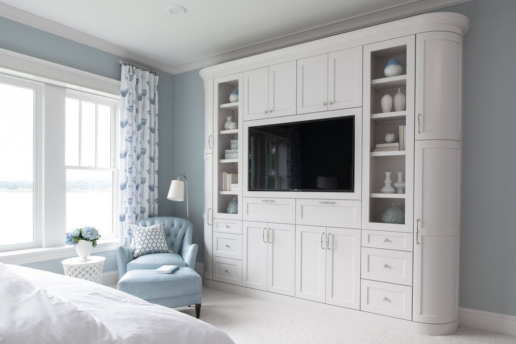 Master Bedroom Entertainment Center featuring custom cabinetry