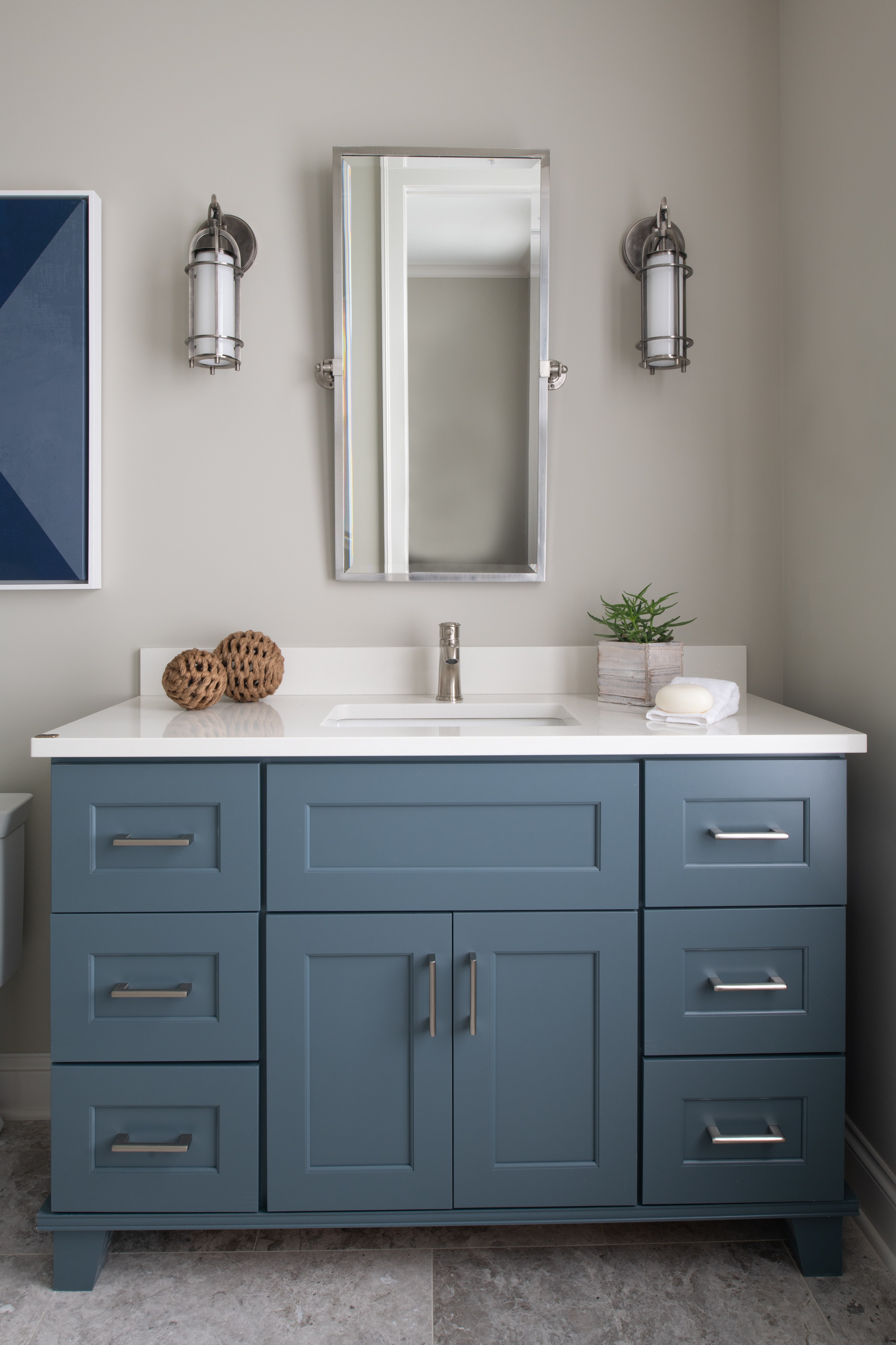 Blue Bathroom Vanity design by Mingle