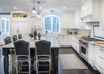 Large White Traditional Kitchen Design in North Oaks, MN