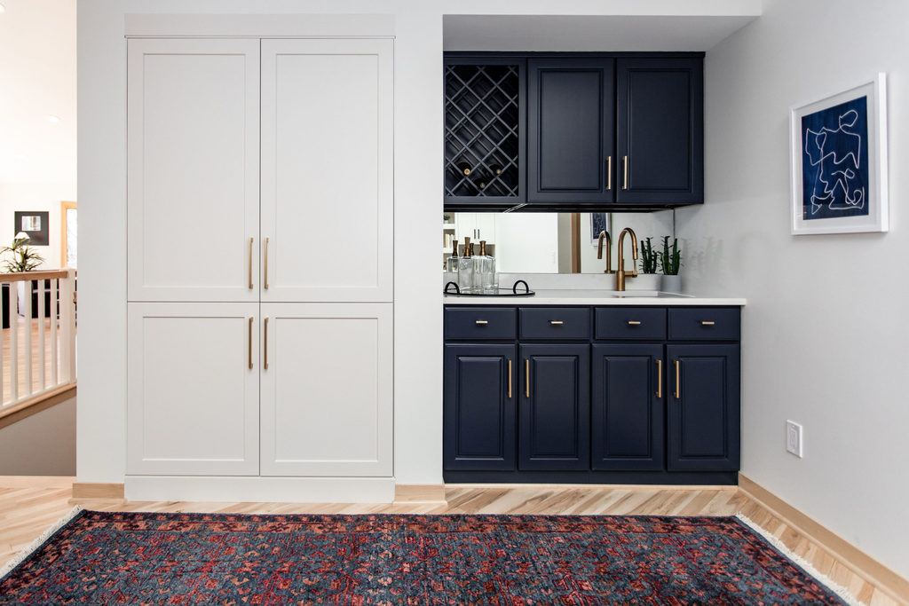 Custom Pantry and Bar Cabinets in Living Room Design
