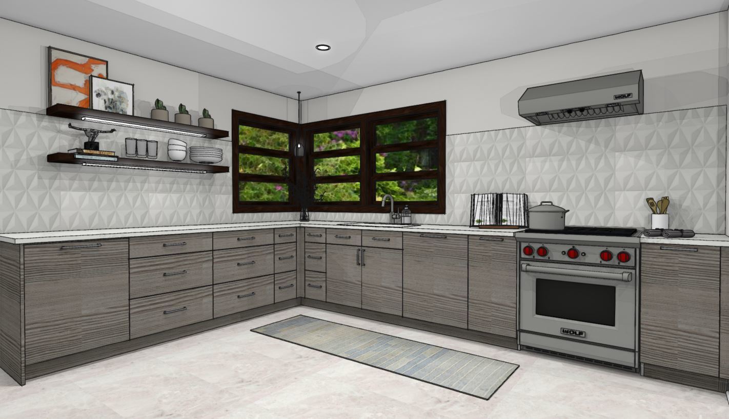 3D Design Rendering Kitchen Cabinet Design