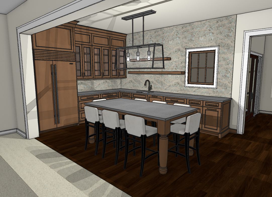 3D Rendering Lower Bar Cabinetry and Design