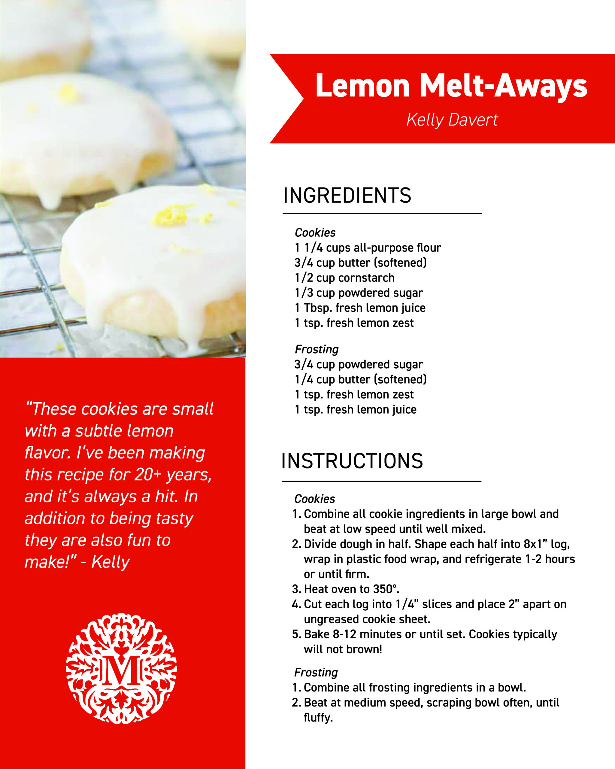 Lemon Meltaway Cookie Recipe