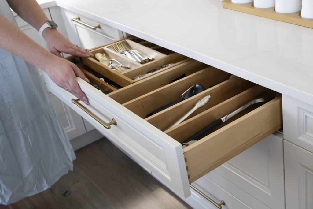 two-tiered silverware drawer